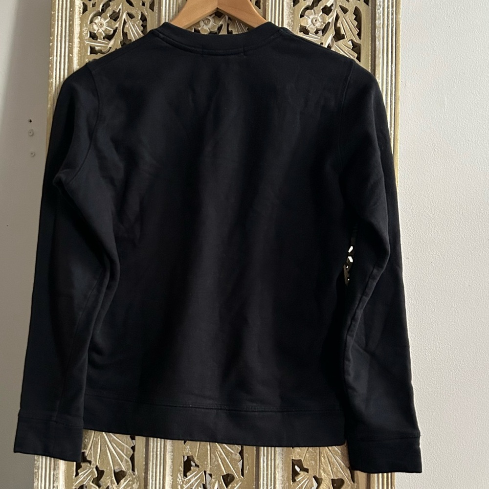 Eudon Choi Black Sweatshirt Sweater with Colorful Beaded Fish Blue Orange Brown - Picture 5 of 5
